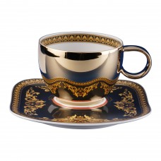 Versace Medusa Золотая чайная пара, фарфор, в подарочной коробке.